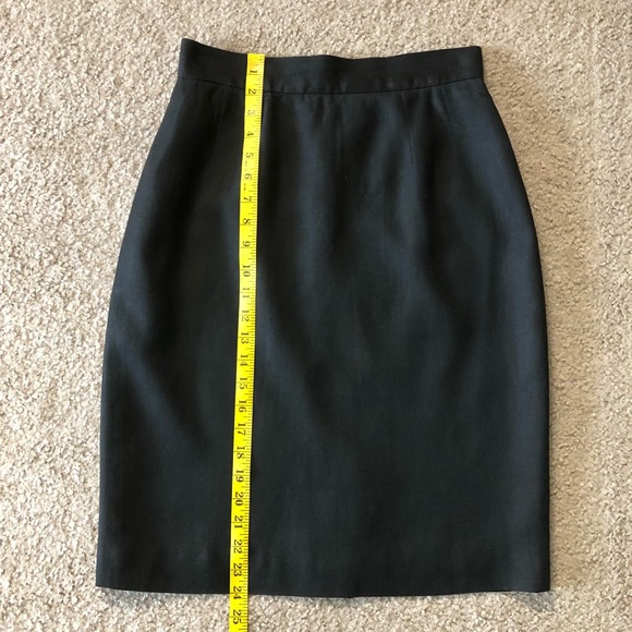 Vintage Barry Bricken Mark Shale Skirt 10 Linen Wool Pencil - Picture 3 of 11